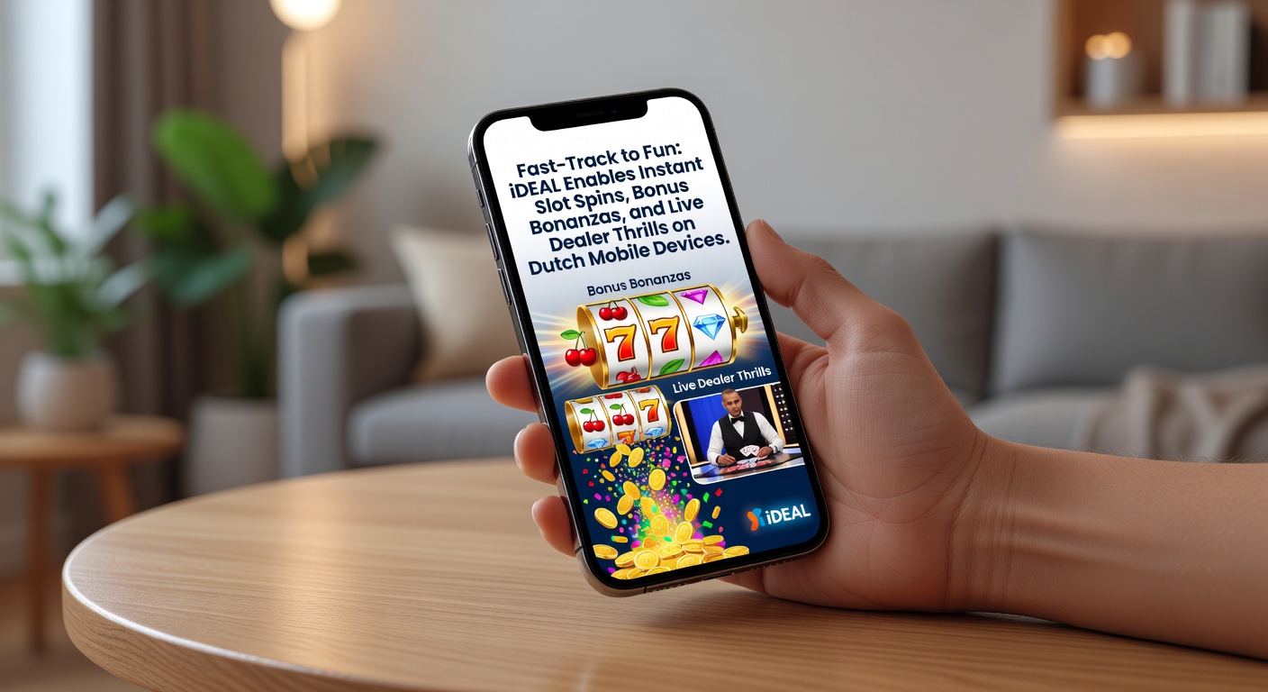 Mobiele speler draait slots met iDEAL op smartphone in Nederland, snelle storting en bonus in actie