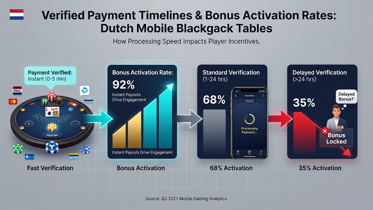 Mobiele blackjack interface met bonusactivering na snelle betaling