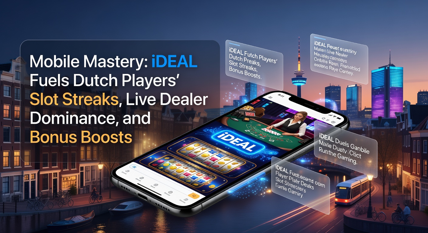 Nederlandse speler geniet van mobiele slotactie met iDEAL-storting, scherm vol met draaiende rollen en bonusiconen