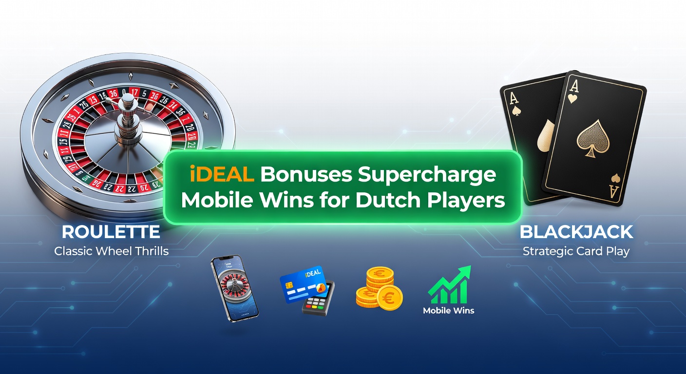 Mobiel scherm met blackjack-strategiekaart naast roulette-inzetopties en iDEAL-bonusactiveert voor Nederlandse online casino-spelers
