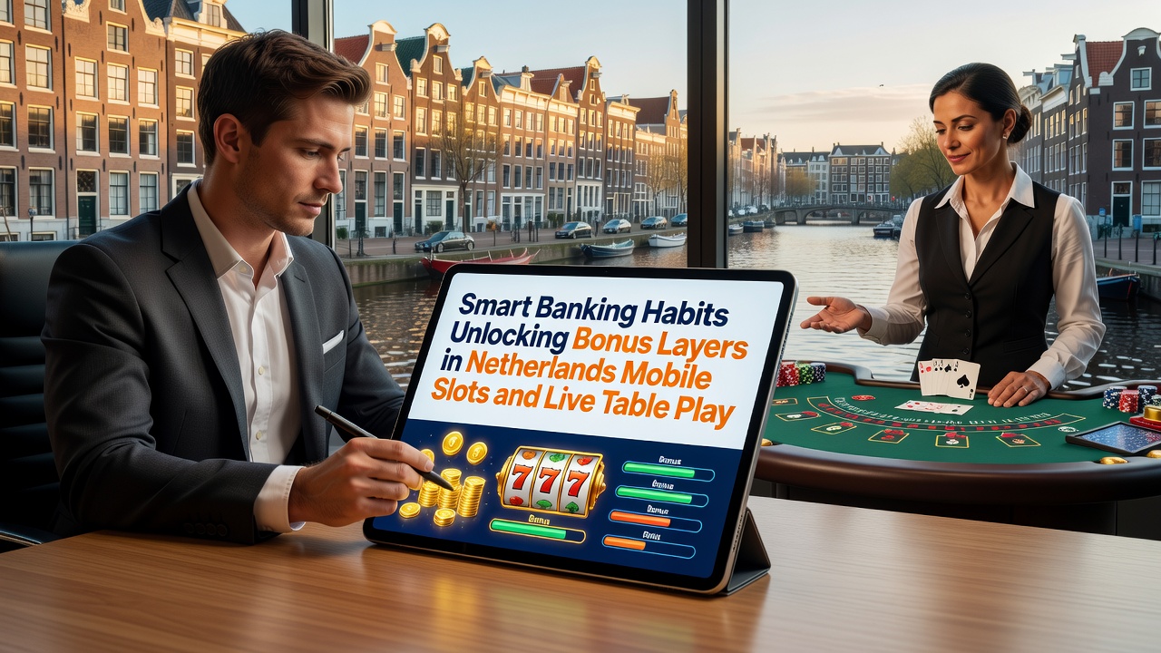 Mobiele speler die bankgewoonten toepast voor bonusactivering in Nederlandse slots en live tafels